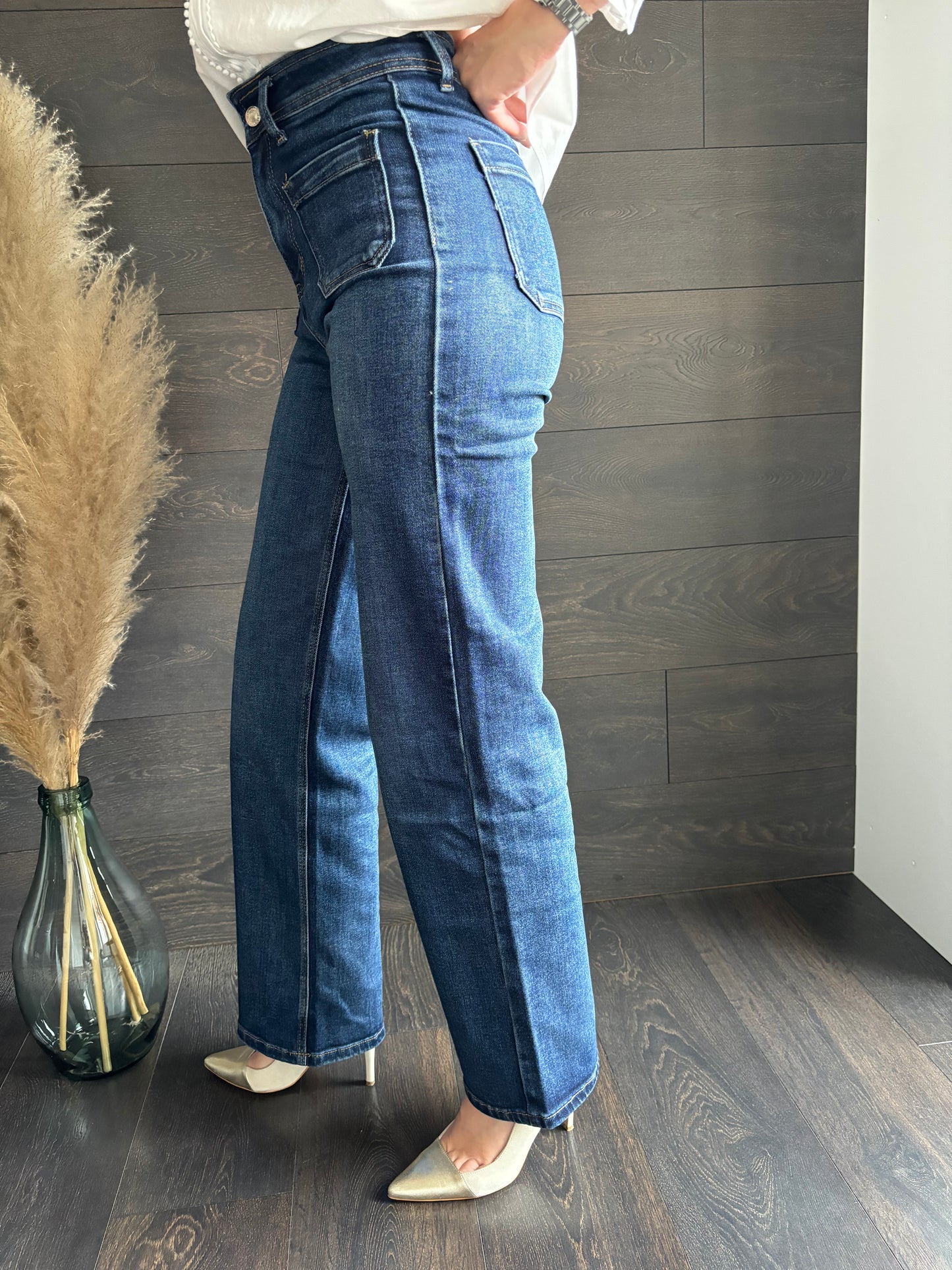 jeansbroek met kleine steekzakjes