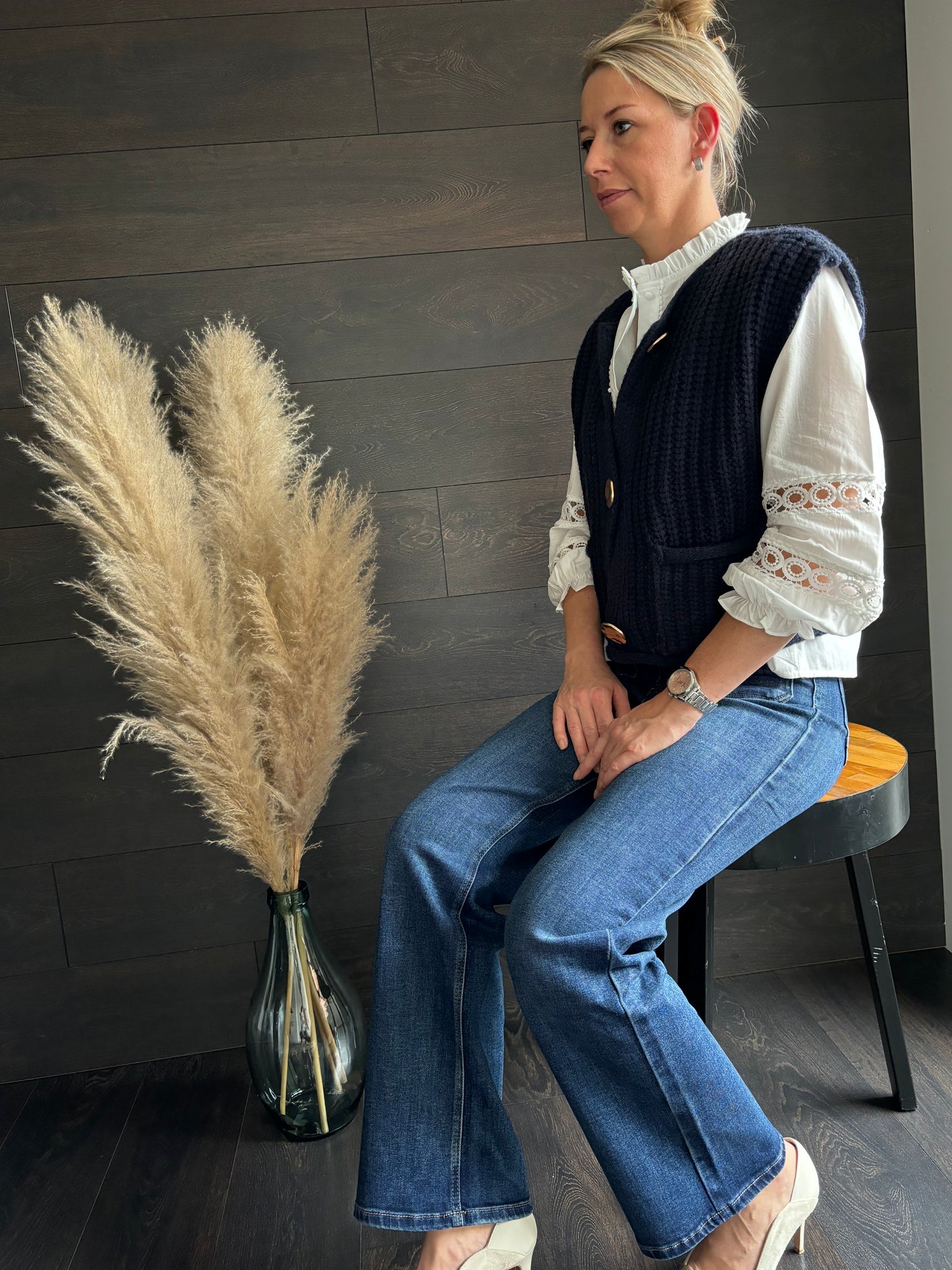 Debardeur met gouden knopen