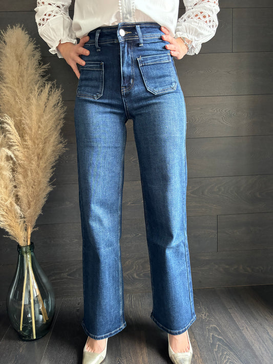 jeansbroek met kleine steekzakjes