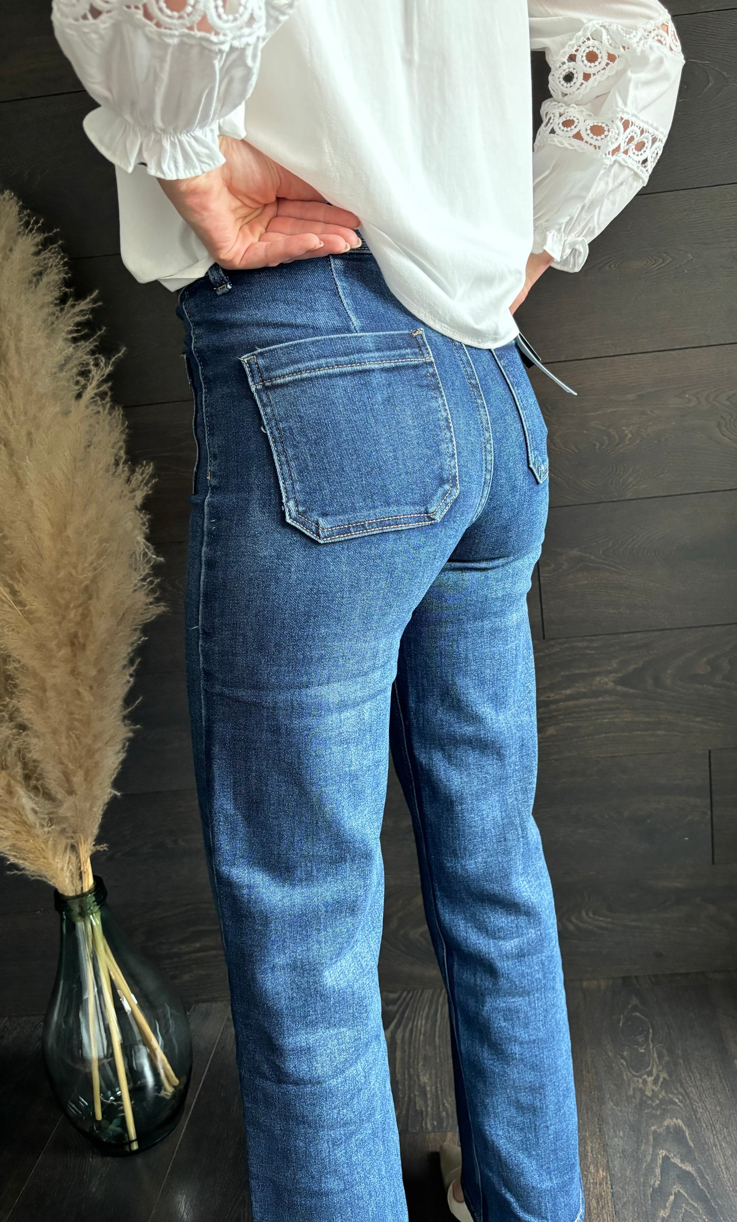 jeansbroek met kleine steekzakjes
